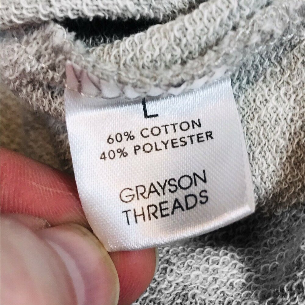Grayson Threads Womens Size Large Sweatshirt Cropped Lets Day Drink Gray New - Picture 4 of 12
